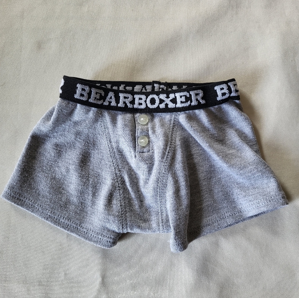 Build-a-Bear Workshop Gray bear Boxers for plush animals. Hole in back for tail.